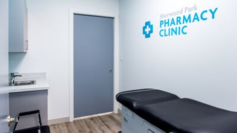 An examination bed inside a consultation room