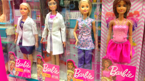 Variety of Barbie dolls