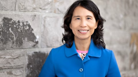 Dr. Theresa Tam, Canada’s chief public health officer in a blue shirt