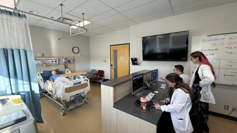 Pharmacy students learning about hospital procedures