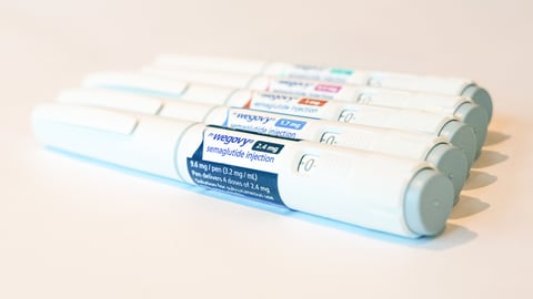 Row of preloaded injectable medications