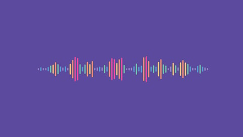 Sound wave visualization on a purple background