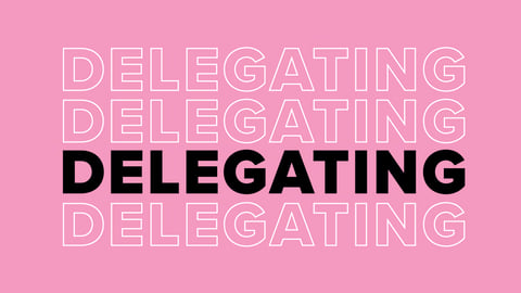 The word delegating over and over