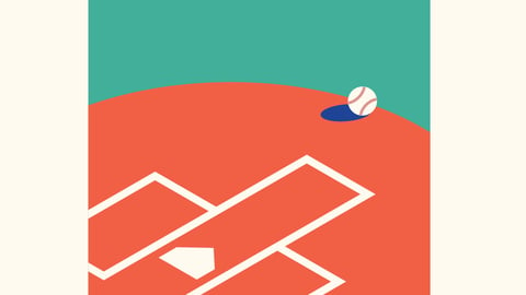 Cartoon of a baseball field