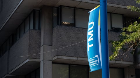 Signage at Toronto Metropolitan University's campus.