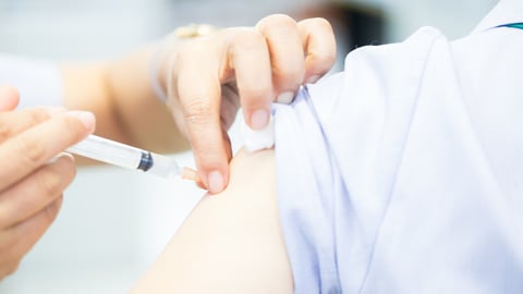 Doctor's hand injecting for vaccination into the arm woman patient.Vaccine for protection HPV (Human Papillomavirus) infection concept.; Shutterstock ID 226869958