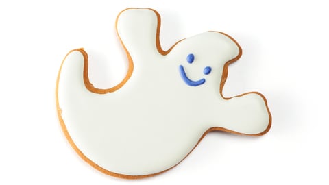 Halloween gingerbread cookie isolated on white; Shutterstock ID 218830207