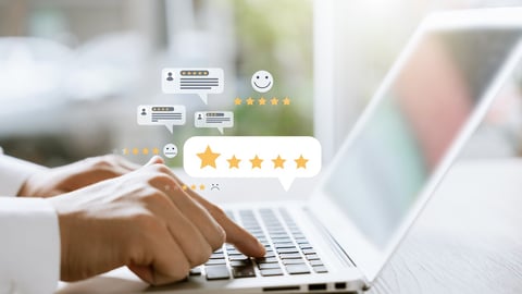 Customer Satisfaction Survey concept, 5-star satisfaction, service experience rating online application, customer evaluation product service quality, satisfaction feedback review, good quality most.; Shutterstock ID 2258589823