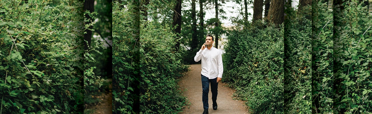 Man walking in the forest 