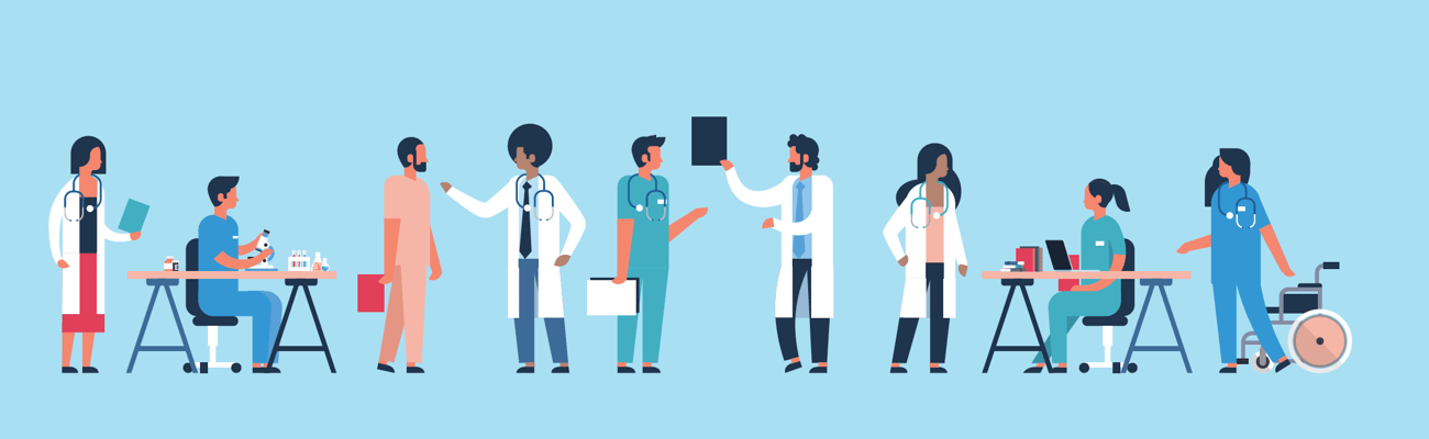Graphic of various healthcare workers
