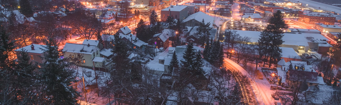 Remote mountainside town in British Columbia