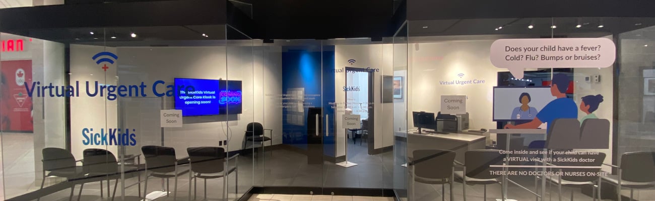 SickKids’ Virtual Urgent Care kiosk at Lawrence Allen Centre in Toronto. (The Hospital for Sick Children)