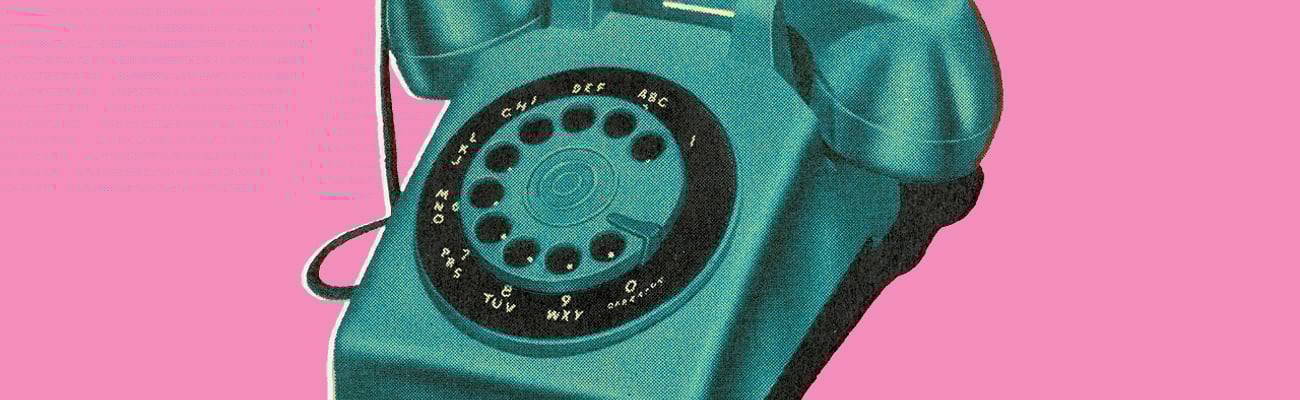 Large green rotary phone