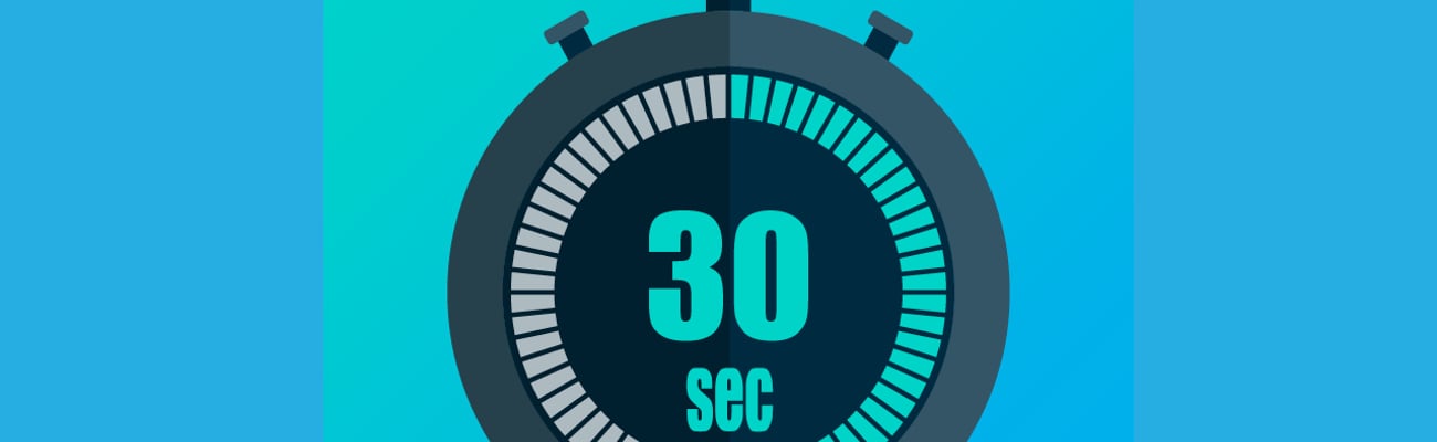 A stop watch reading 30 seconds