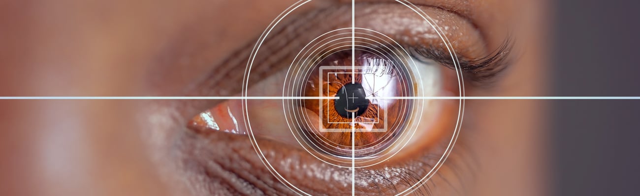 Close up on a young Black woman's eye 