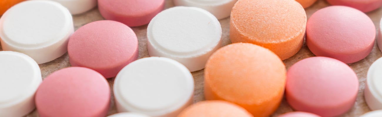 Several rows on different coloured tablets