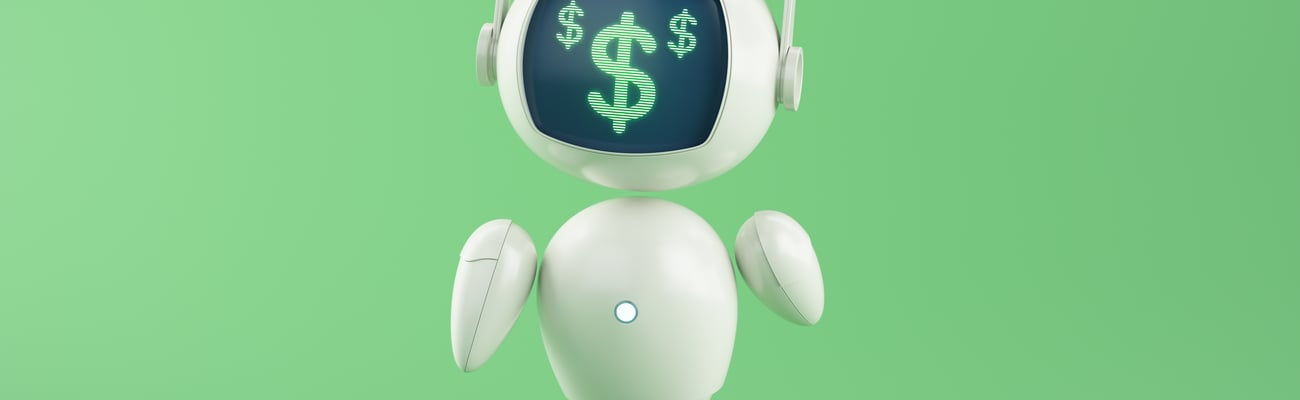 AI robot on green