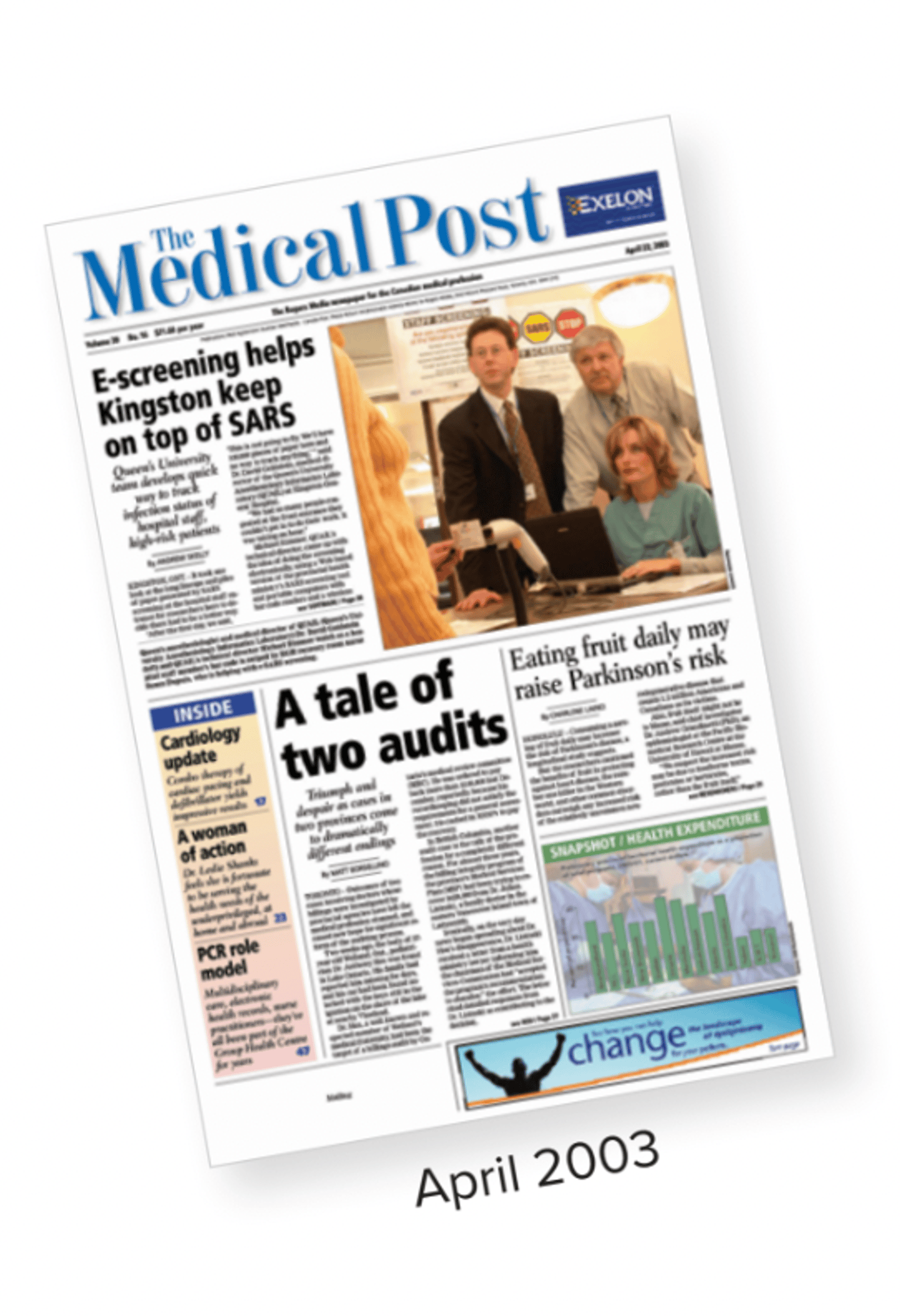 Front page of the Medical Post's April 2003 issue
