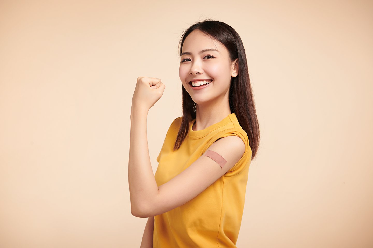 vaccinated young woman