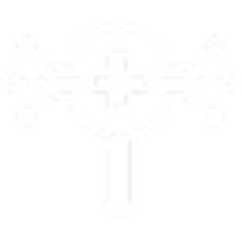 icon of a medical cross surrounded by electronic signals