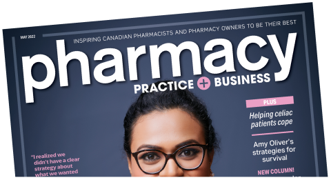 Top half of the cover of Pharmacy Practice + Business magazine