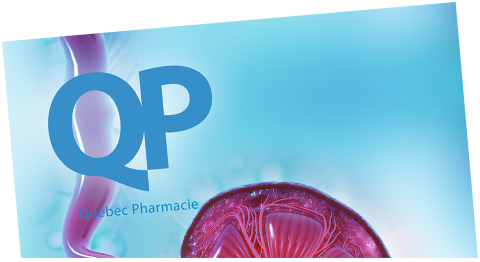 Top half of the cover of Quebec Pharmacie magazine